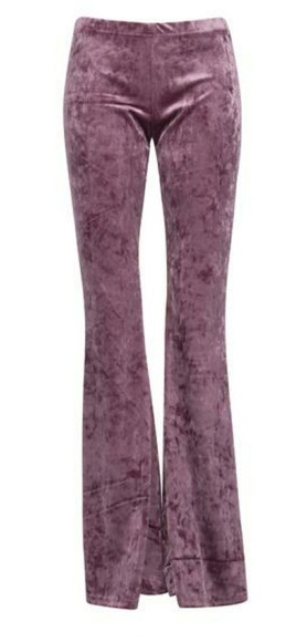 Lavender maroon velvet bell bottoms - Picture 2 of 3